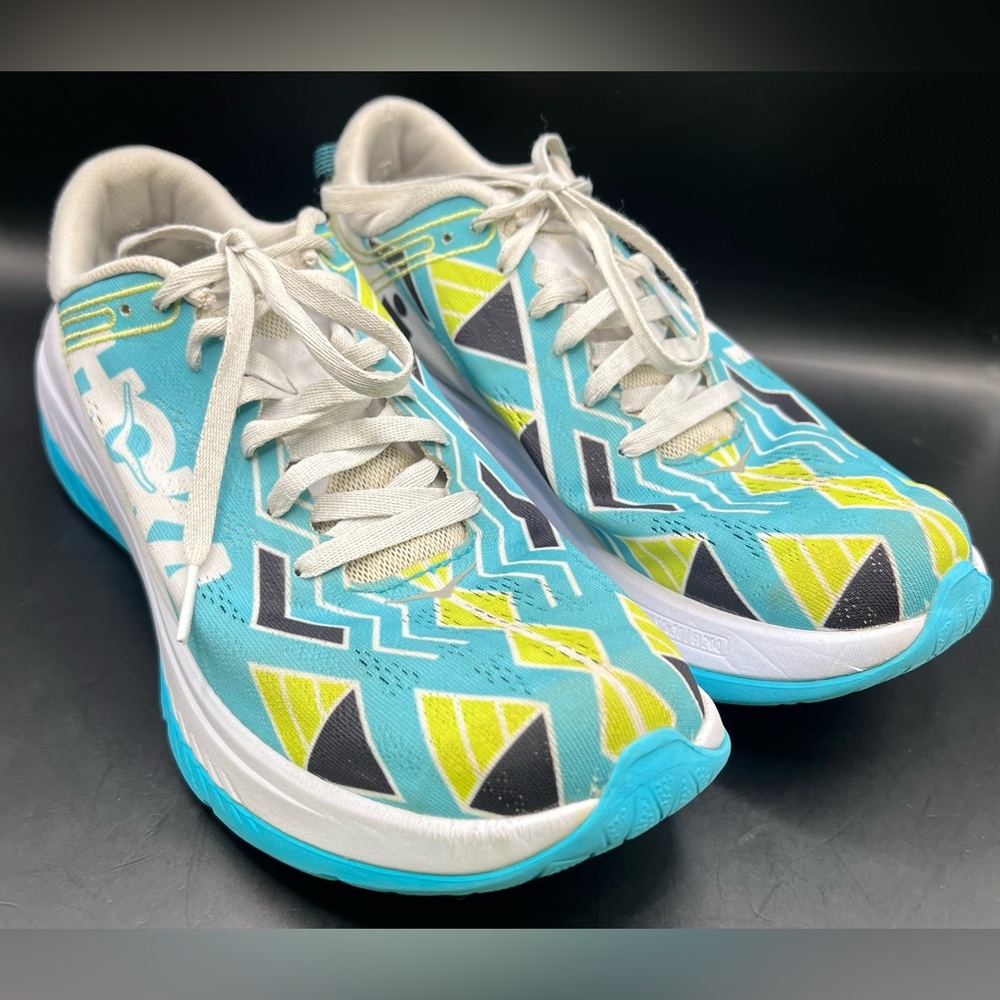 Hoka- Ironman Kona Carbon, Stylish Women's Athletic Shoes in‎ Blue/White, W-10.5